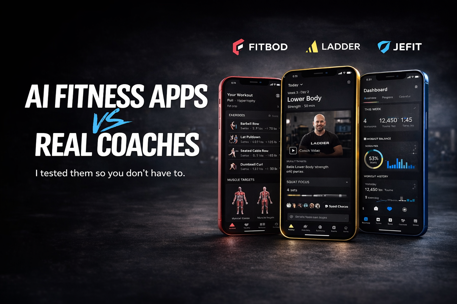 AI fitness apps compared — Fitbod, Ladder, and JEFIT vs personal trainers