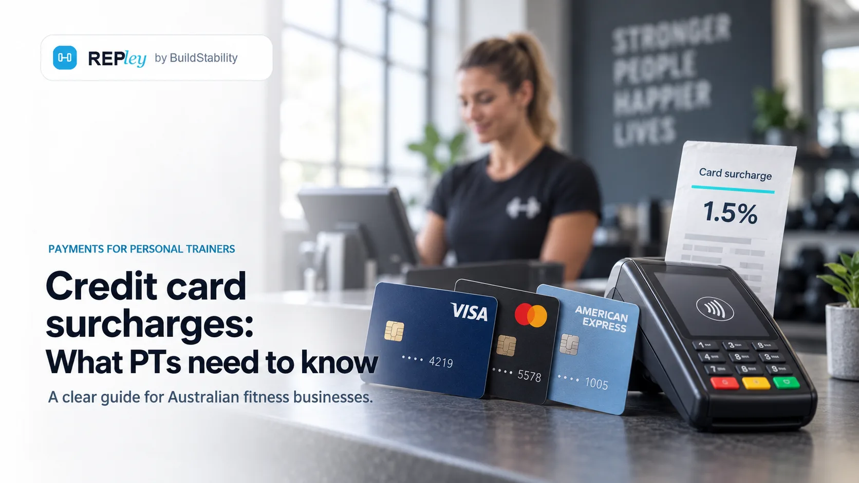 Card surcharge ban for Australian personal trainers, showing what a client pays by card and what reaches the trainer after fees