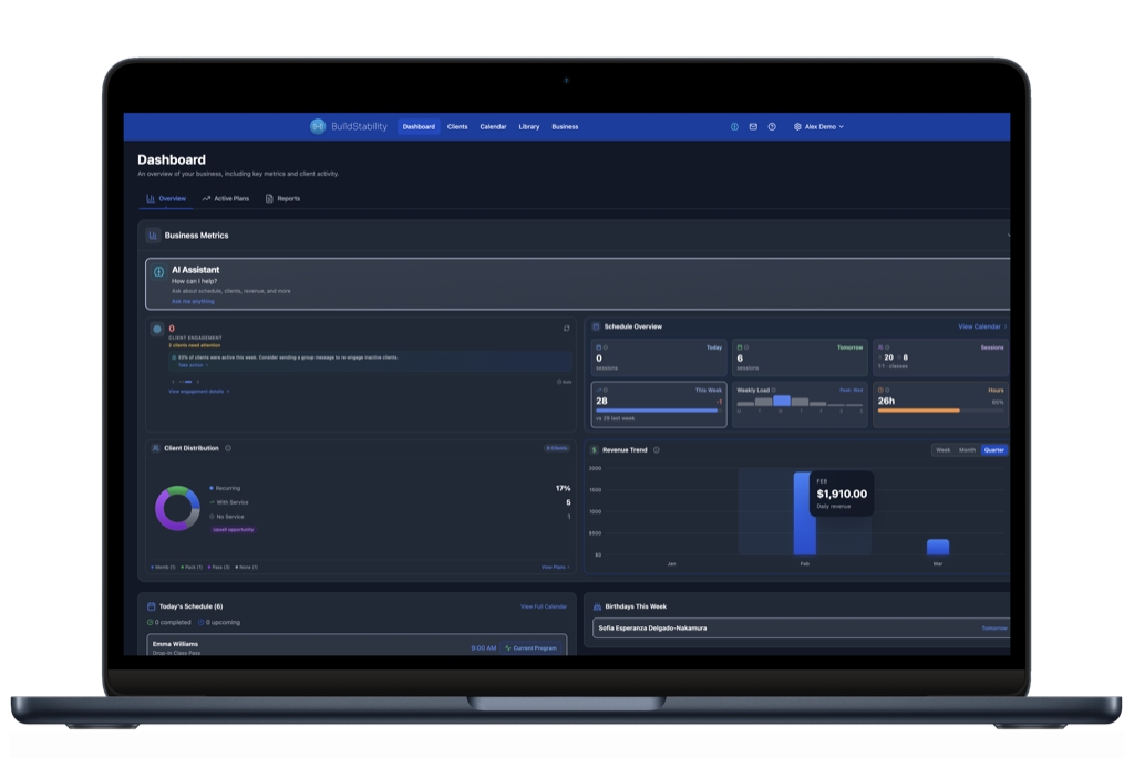 BuildStability dashboard on MacBook