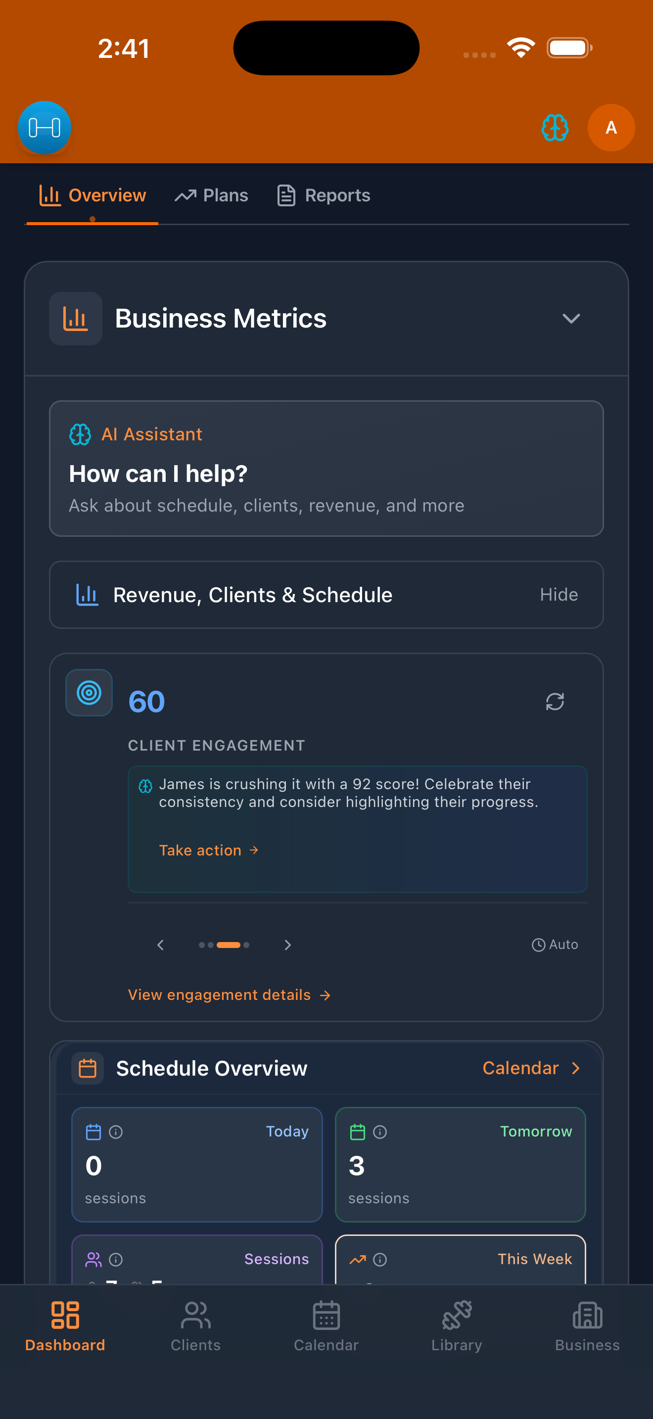 Build Stability app — AI-powered trainer dashboard